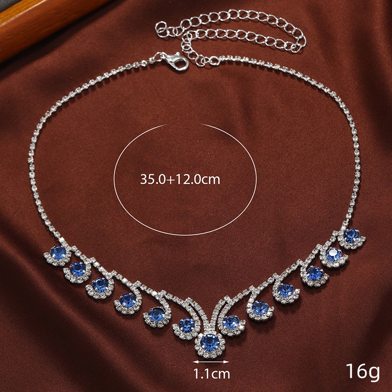Elegant Wassertropfen Legierung Inlay Künstlicher Diamant Frau Halskette display picture 1