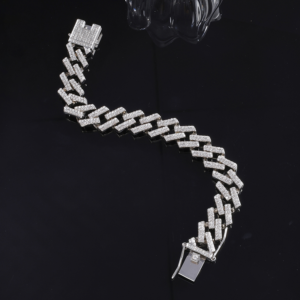 Hip Hop Übertrieben Felsen Halskette Legierung Überzug Inlay Strasssteine Versilbert Unisex Halskette display picture 1