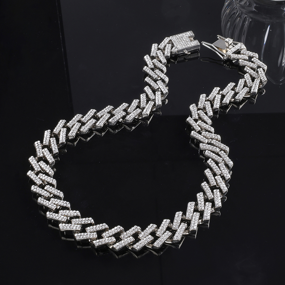 Hip Hop Exagerado Rock Collar Aleación Enchapado Embutido Diamantes De Imitación Plateado Unisexo Collar display picture 5