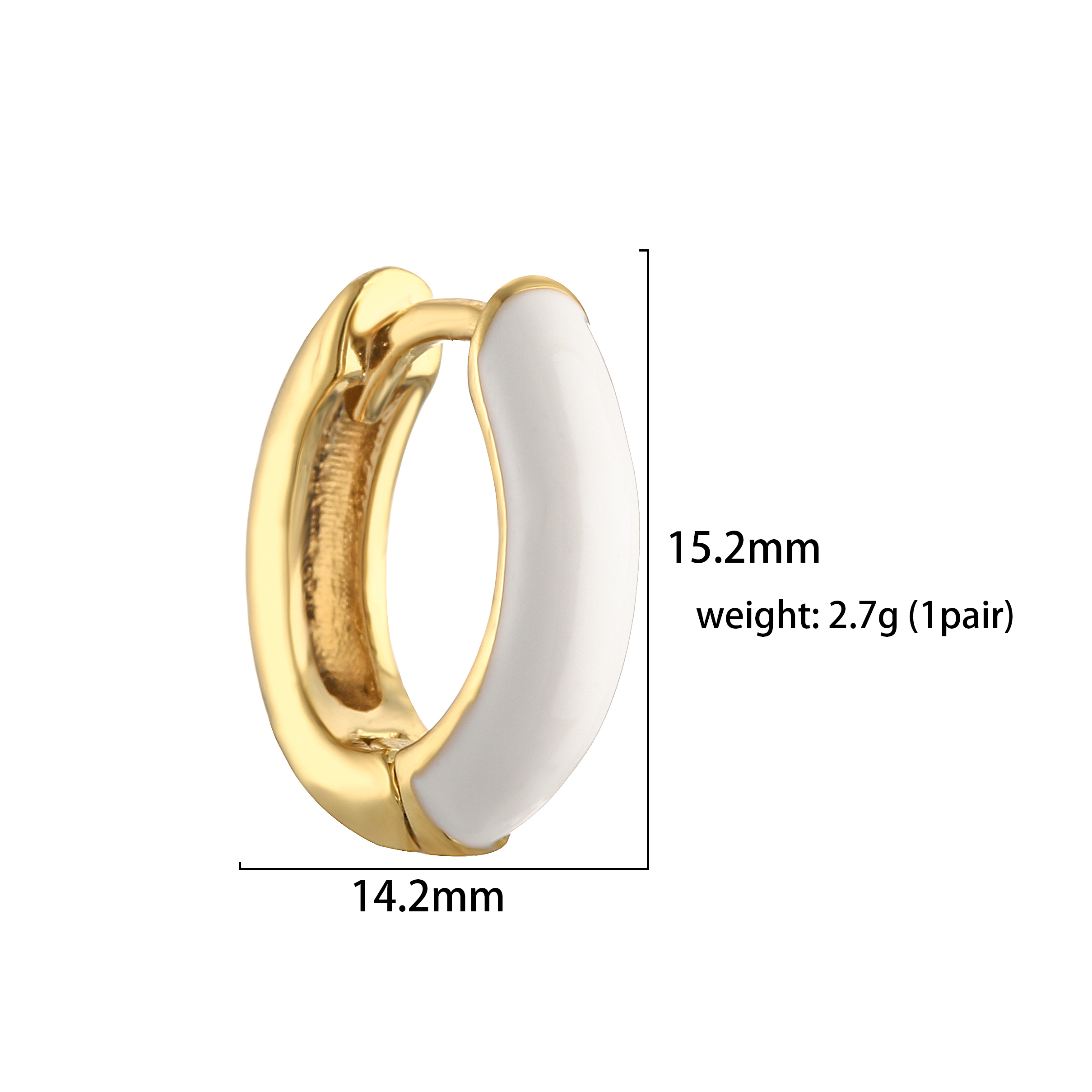 1 Pair Elegant C Shape Enamel Copper 18k Gold Plated Earrings display picture 2