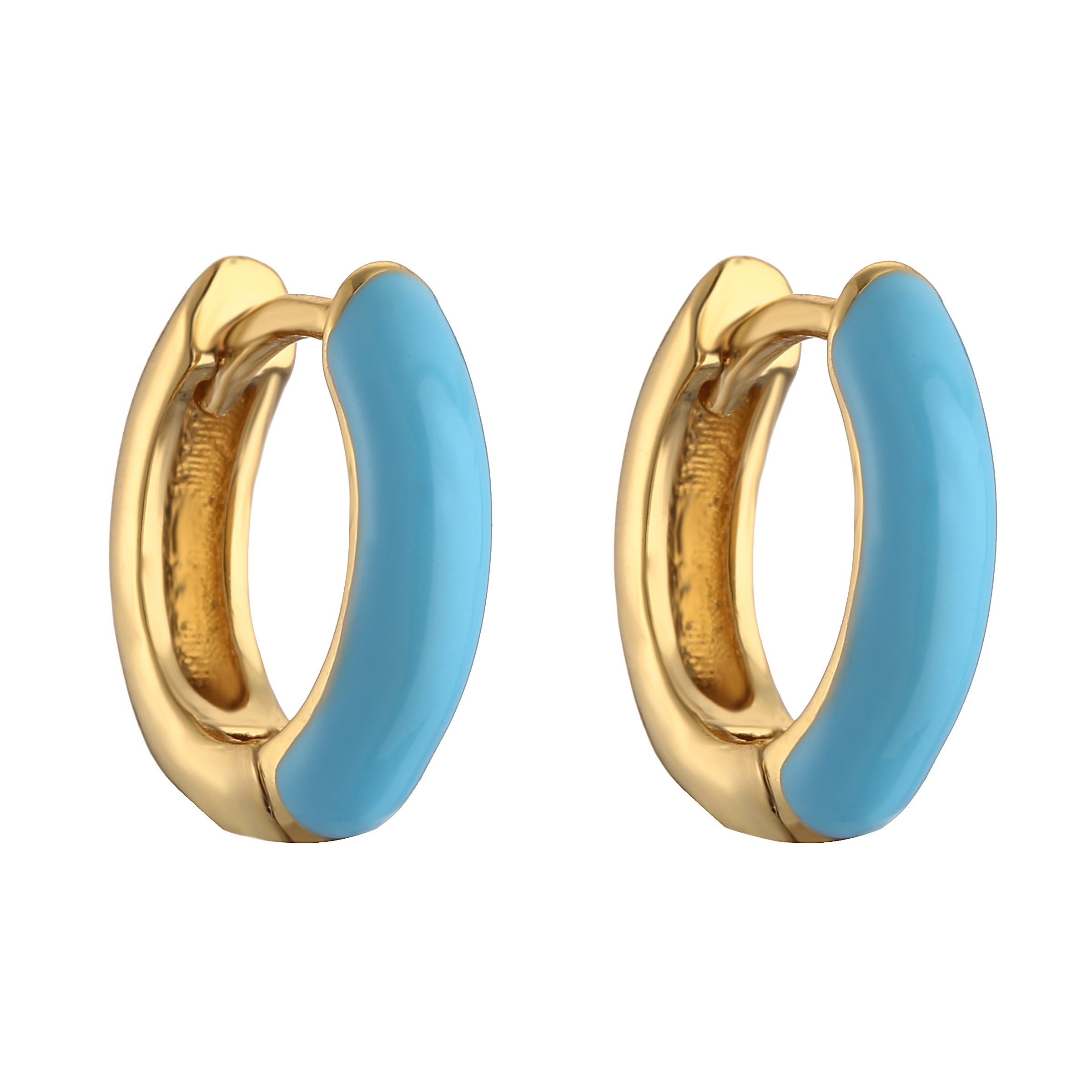 1 Pair Elegant C Shape Enamel Copper 18k Gold Plated Earrings display picture 7