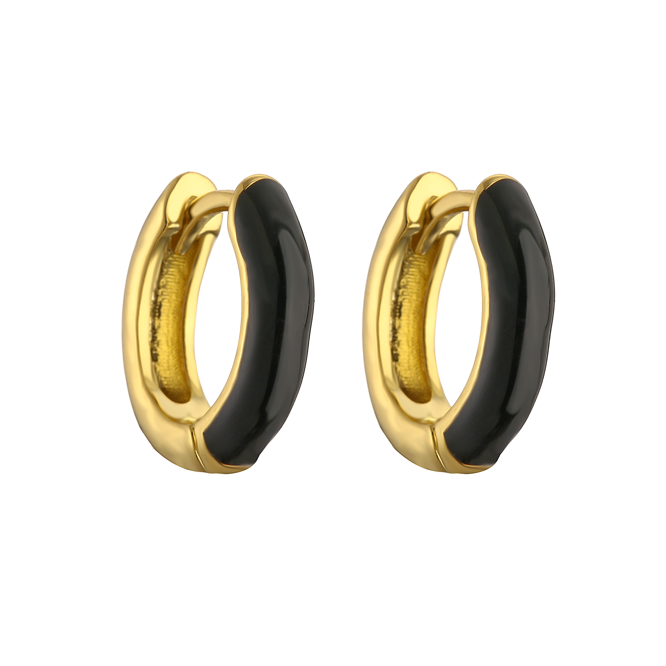 1 Pair Elegant C Shape Enamel Copper 18k Gold Plated Earrings display picture 11