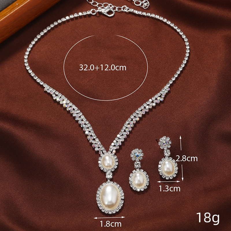 Élégant Mariage De Mariée Couleur Unie Fleur Alliage Incruster Perles Artificielles Diamant Artificiel Femmes Ensemble De Bijoux display picture 4