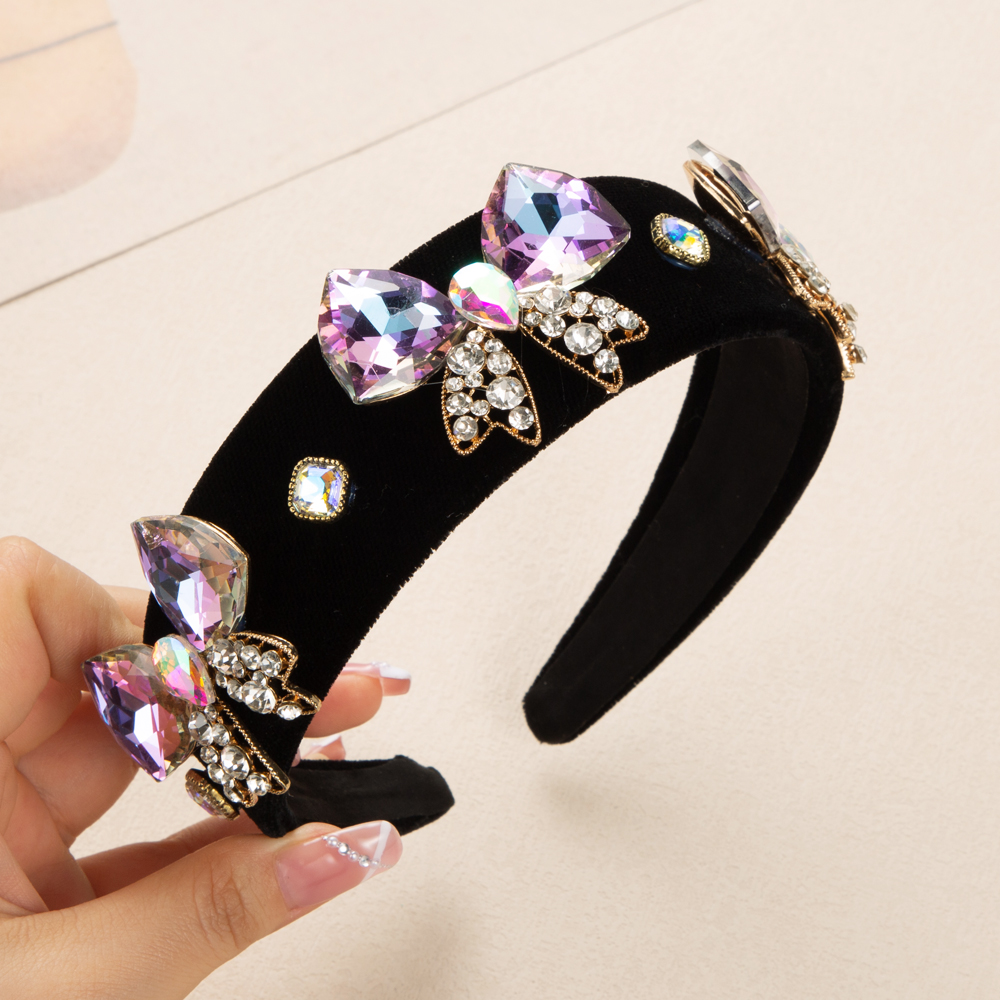 Elegant Luxurious Butterfly Cloth Inlay Rhinestones Hair Band display picture 2