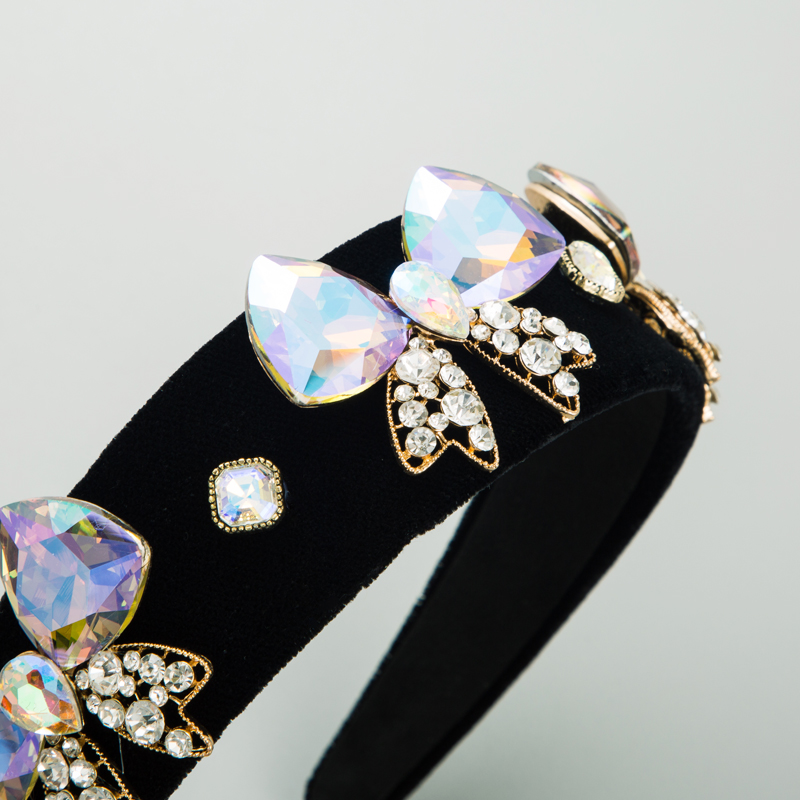Elegant Luxurious Butterfly Cloth Inlay Rhinestones Hair Band display picture 4