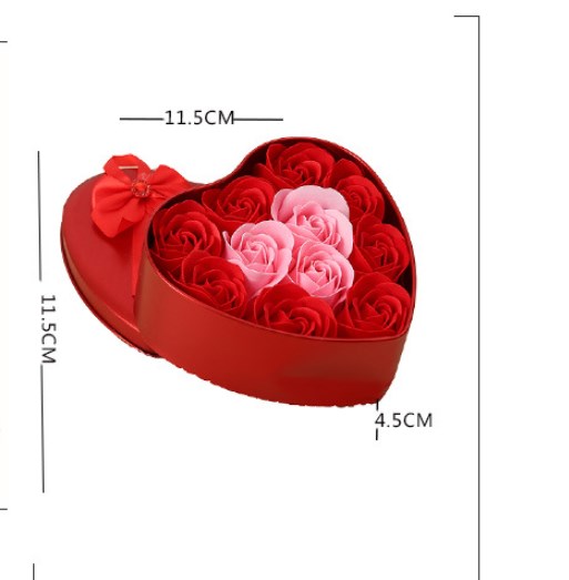 Heart Shaped Iron Box Soap Rose Valentine's Day Gift display picture 3