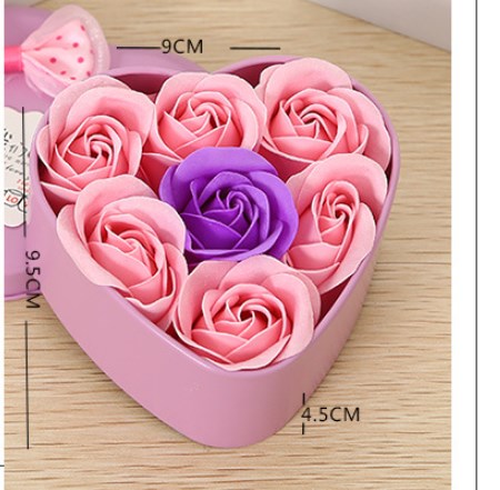 Heart Shaped Iron Box Soap Rose Valentine's Day Gift display picture 5