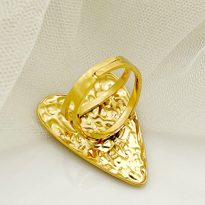304 Stainless Steel 14K Gold Plated Exaggerated Sexy Plating Heart Shape Open Rings display picture 2