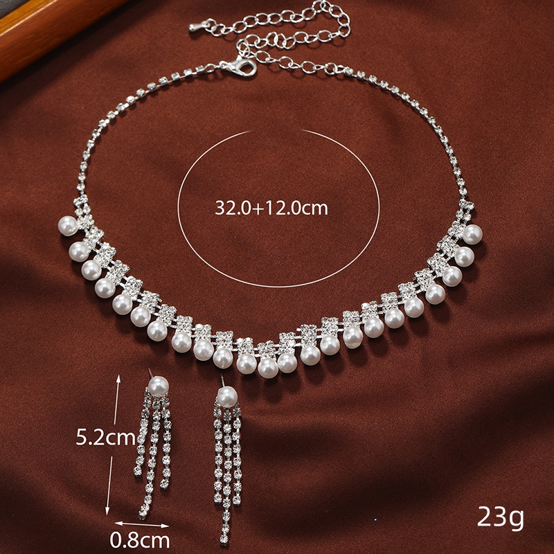 Elegant Glam Lady Tassel Solid Color Alloy Inlay Rhinestones Women's Jewelry Set display picture 4