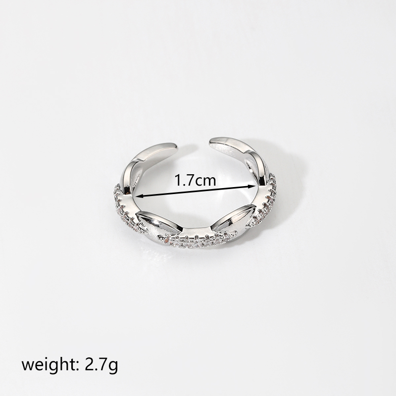 Elegant Lady Heart Shape Crown Copper Inlay Zircon Open Rings display picture 2
