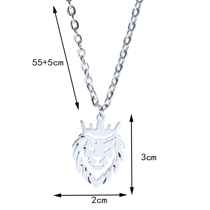 Vintage Style Punk Simple Style Lion Stainless Steel Titanium Steel Plating Men's Pendant Necklace display picture 1