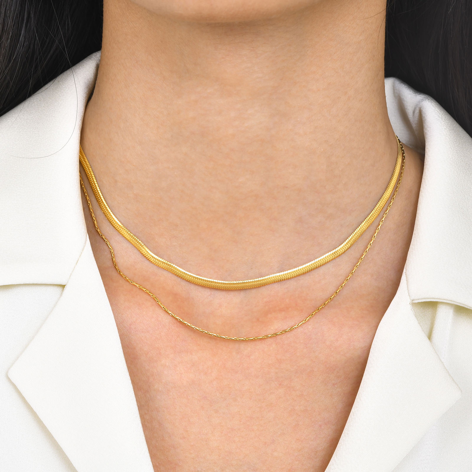 Stainless Steel Gold Plated Simple Style Geometric Layered Necklaces display picture 2
