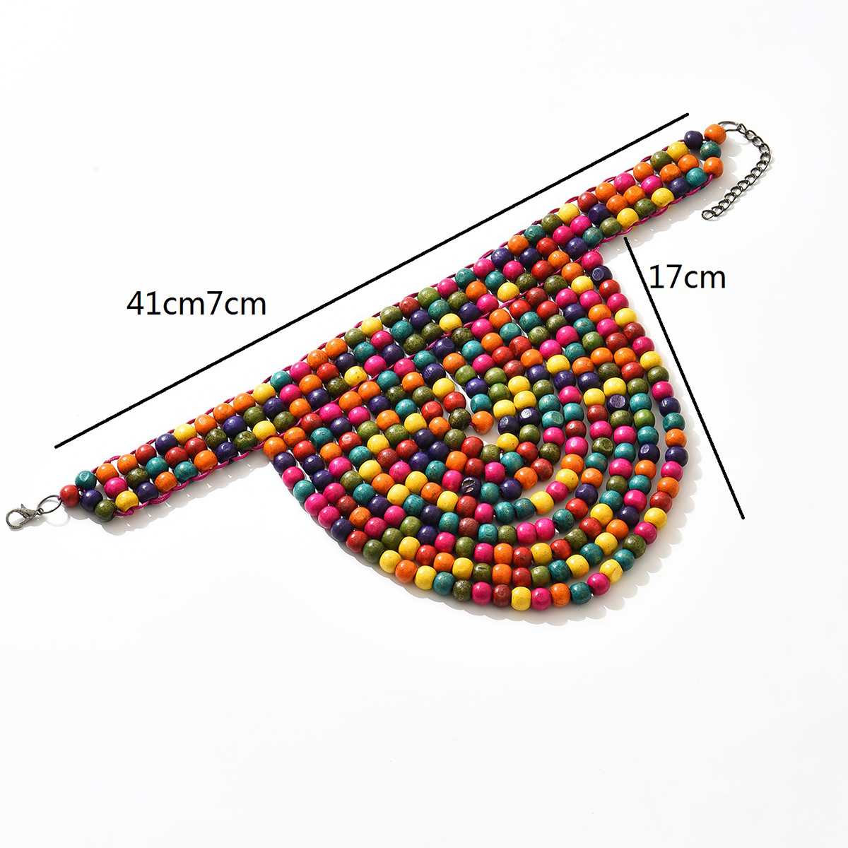 Wholesale Jewelry Lady Queen Sexy Colorful Wood Iron Beaded Braid Double Layer Necklaces display picture 7