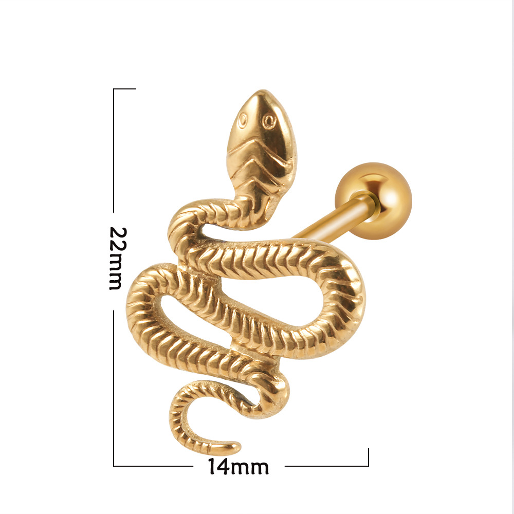 Novelty Streetwear Snake Stainless Steel Polishing Tongue Nail display picture 1