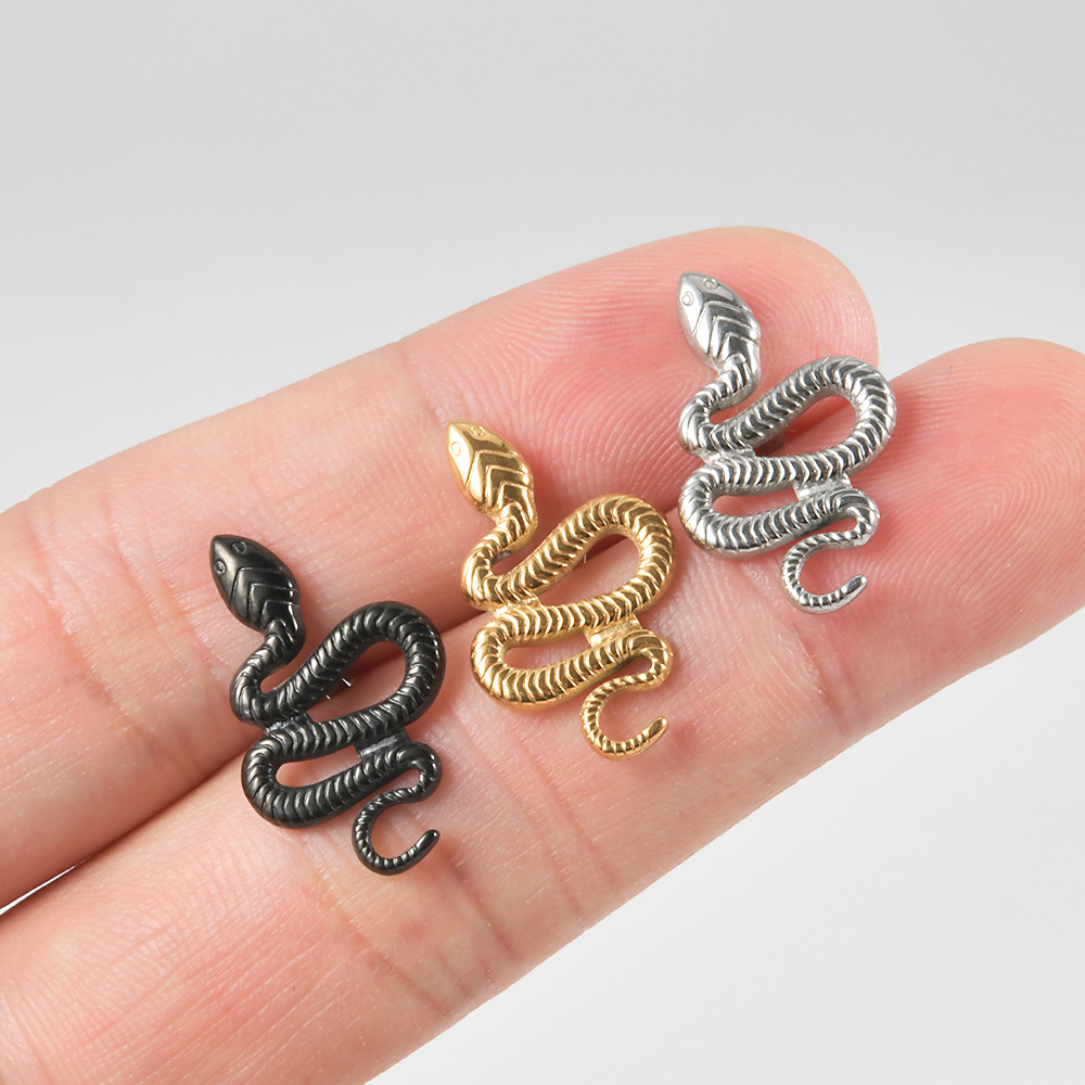 Novelty Streetwear Snake Stainless Steel Polishing Tongue Nail display picture 4