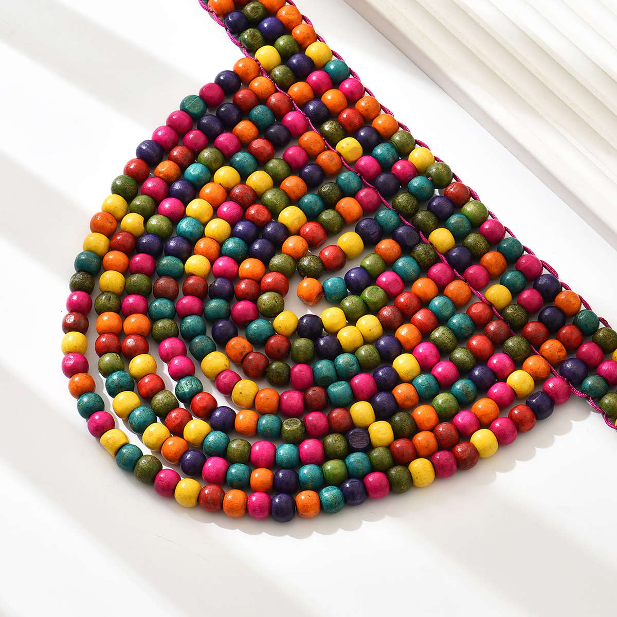 Wholesale Jewelry Lady Queen Sexy Colorful Wood Iron Beaded Braid Double Layer Necklaces display picture 5