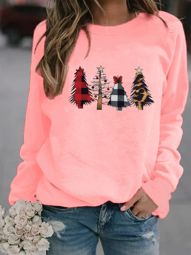 Women's Hoodie Long Sleeve Hoodies & Sweatshirts Printing Christmas Christmas Tree display picture 2