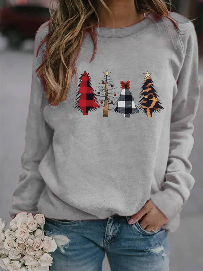 Women's Hoodie Long Sleeve Hoodies & Sweatshirts Printing Christmas Christmas Tree display picture 3