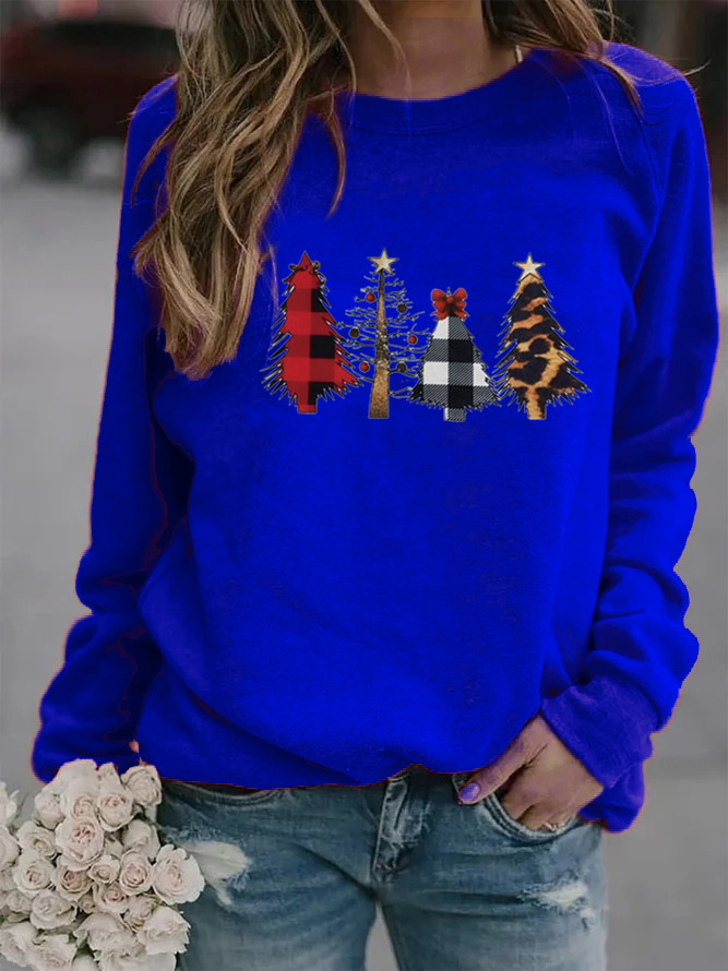 Women's Hoodie Long Sleeve Hoodies & Sweatshirts Printing Christmas Christmas Tree display picture 4
