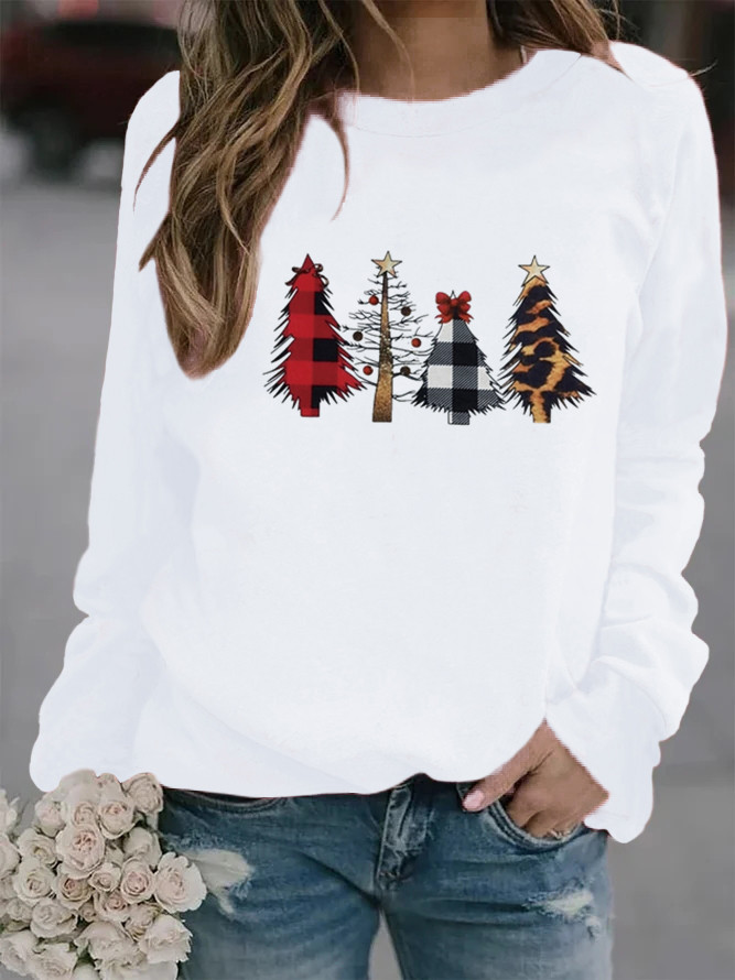 Women's Hoodie Long Sleeve Hoodies & Sweatshirts Printing Christmas Christmas Tree display picture 6