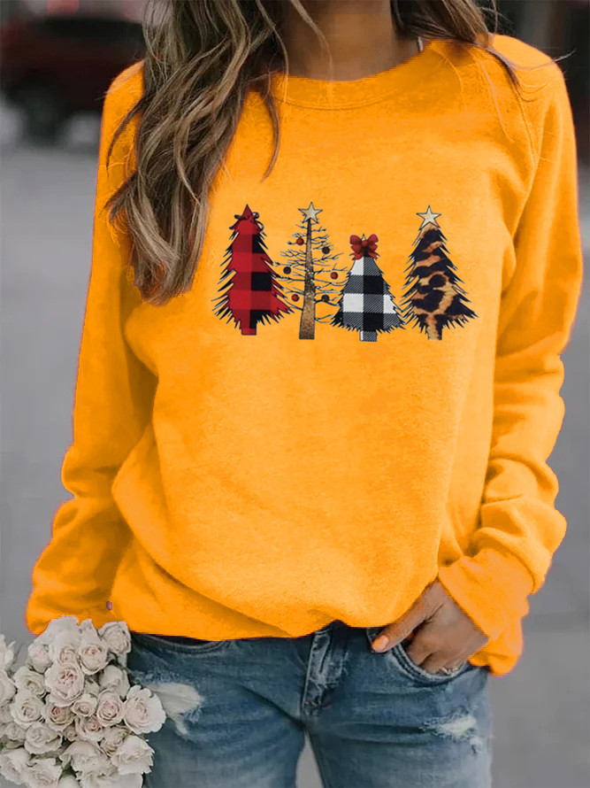 Women's Hoodie Long Sleeve Hoodies & Sweatshirts Printing Christmas Christmas Tree display picture 8