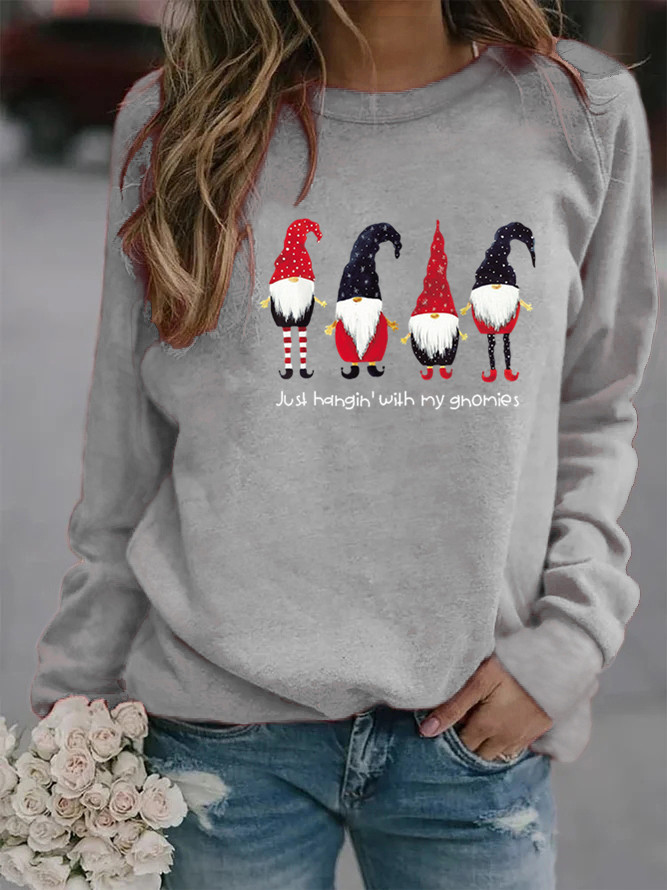 Women's Hoodie Long Sleeve Hoodies & Sweatshirts Printing Christmas Letter Rudolph Doll display picture 3