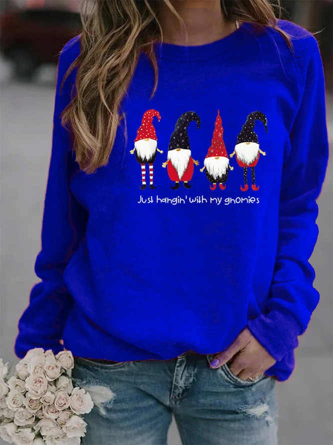 Women's Hoodie Long Sleeve Hoodies & Sweatshirts Printing Christmas Letter Rudolph Doll display picture 4
