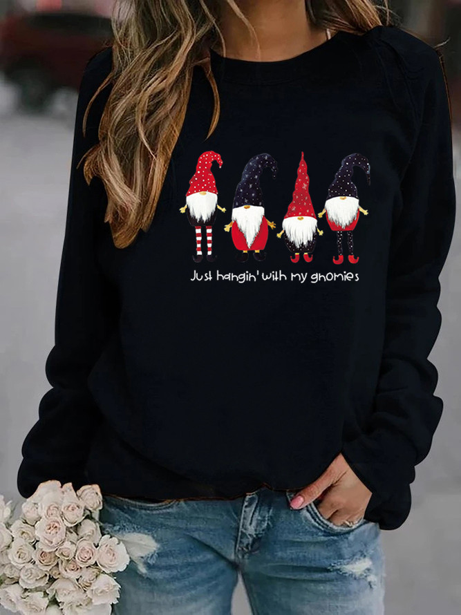 Women's Hoodie Long Sleeve Hoodies & Sweatshirts Printing Christmas Letter Rudolph Doll display picture 5