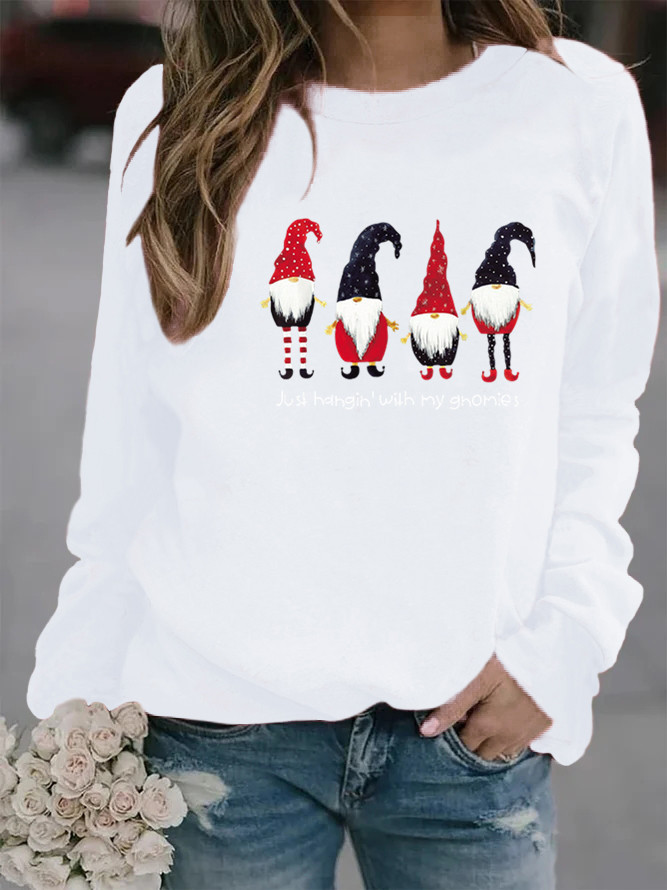 Women's Hoodie Long Sleeve Hoodies & Sweatshirts Printing Christmas Letter Rudolph Doll display picture 6