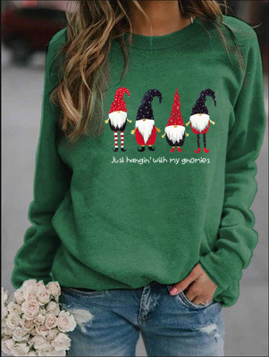 Women's Hoodie Long Sleeve Hoodies & Sweatshirts Printing Christmas Letter Rudolph Doll display picture 10