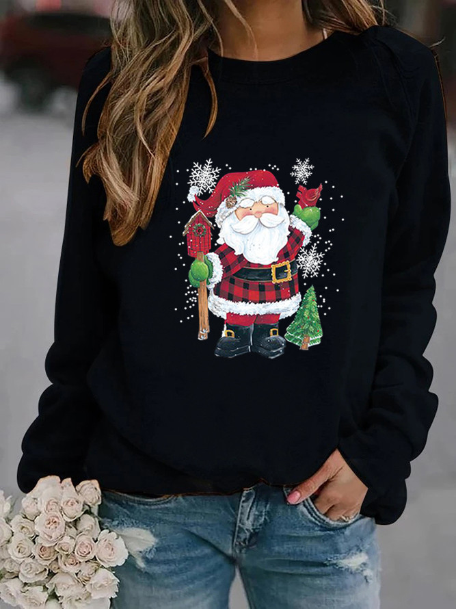 Women's Hoodie Long Sleeve Hoodies & Sweatshirts Printing Christmas Santa Claus display picture 5