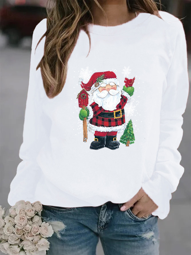 Women's Hoodie Long Sleeve Hoodies & Sweatshirts Printing Christmas Santa Claus display picture 6