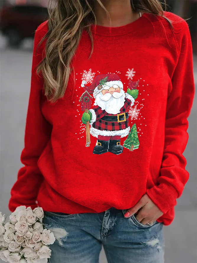Women's Hoodie Long Sleeve Hoodies & Sweatshirts Printing Christmas Santa Claus display picture 9
