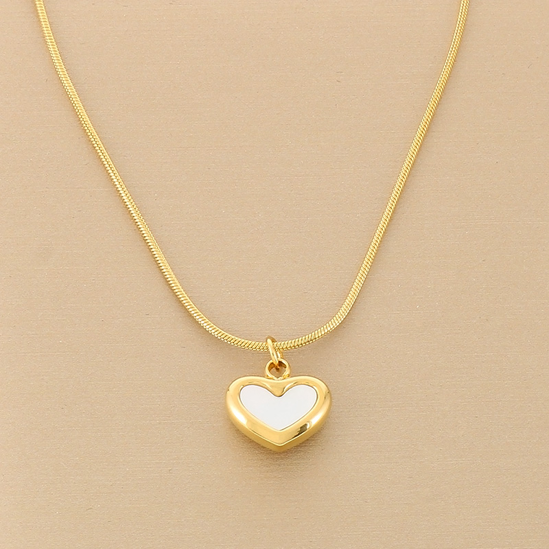 Stainless Steel 18K Gold Plated Luxurious Plating Heart Shape Bracelets Earrings Necklace display picture 6
