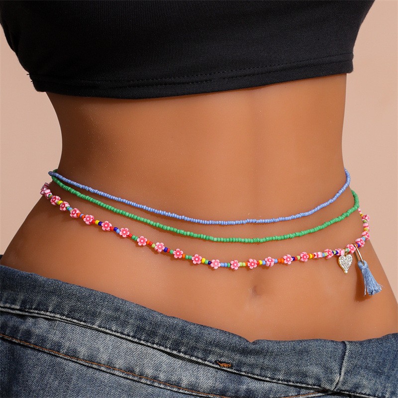 Simple Style Round Glass Beaded Women's Waist Chain display picture 6