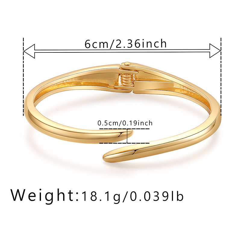 Simple Style Solid Color Metal Plating Gold Plated Women's Bangle display picture 1