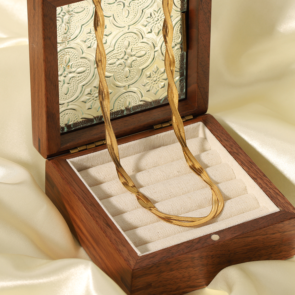Acero Inoxidable Chapados en oro de 18k Estilo Vintage Enchapado Color Sólido Collar display picture 1