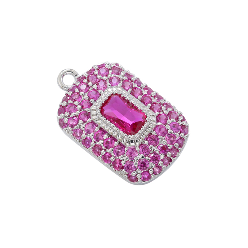 Classic Style Shiny Square 18k Gold Plated Zircon Copper Wholesale Charms display picture 4