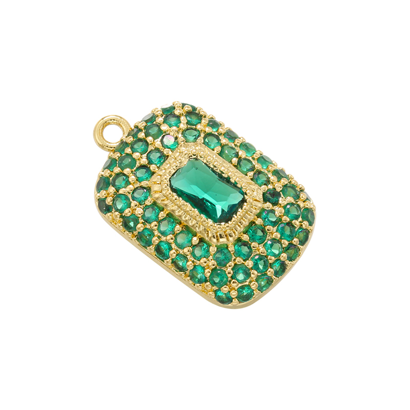 Classic Style Shiny Square 18k Gold Plated Zircon Copper Wholesale Charms display picture 10