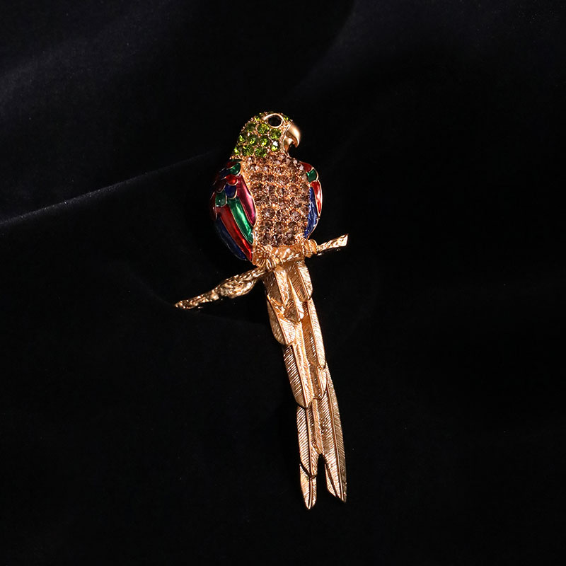 Elegant Streetwear Parrot Alloy Inlay Zircon Women's Brooches 1 Piece display picture 3