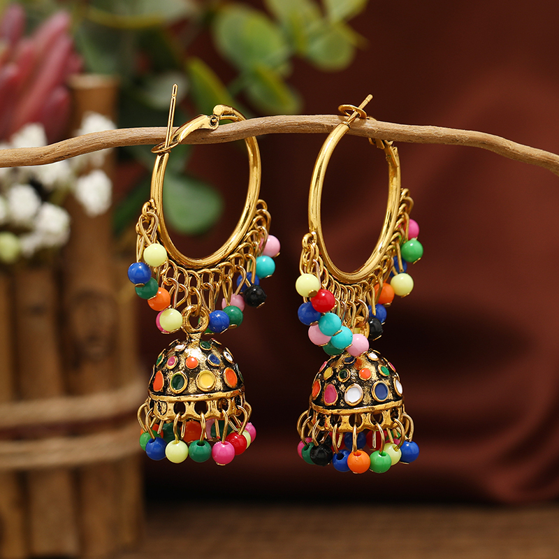 1 Pair Vintage Style Ethnic Style Geometric Alloy Drop Earrings display picture 1