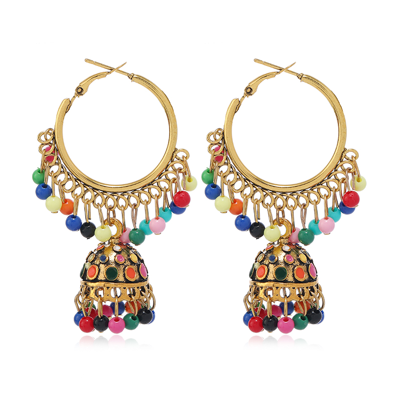 1 Pair Vintage Style Ethnic Style Geometric Alloy Drop Earrings display picture 4