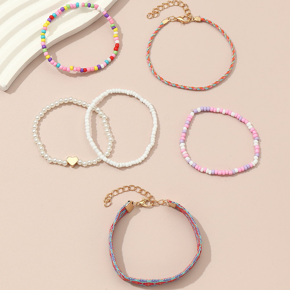 Cute Simple Style Heart Shape Plastic Fabric Wholesale Bracelets display picture 2