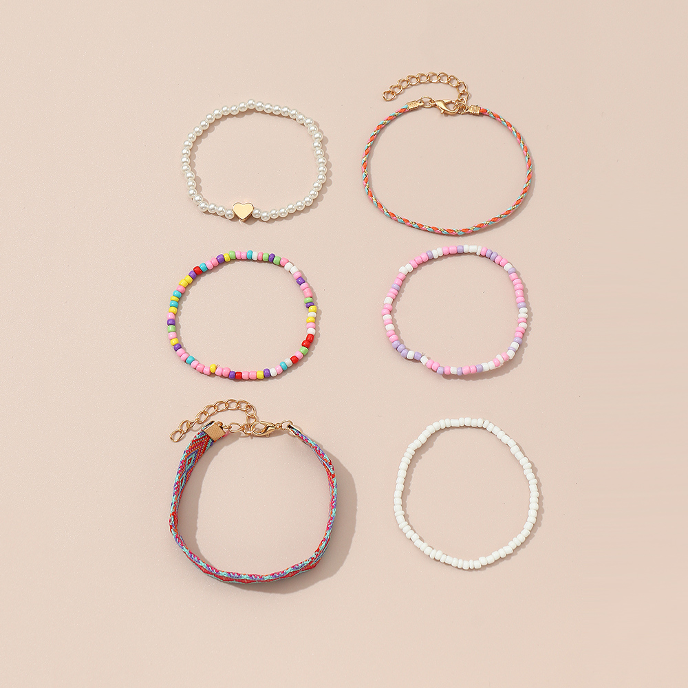 Cute Simple Style Heart Shape Plastic Fabric Wholesale Bracelets display picture 1