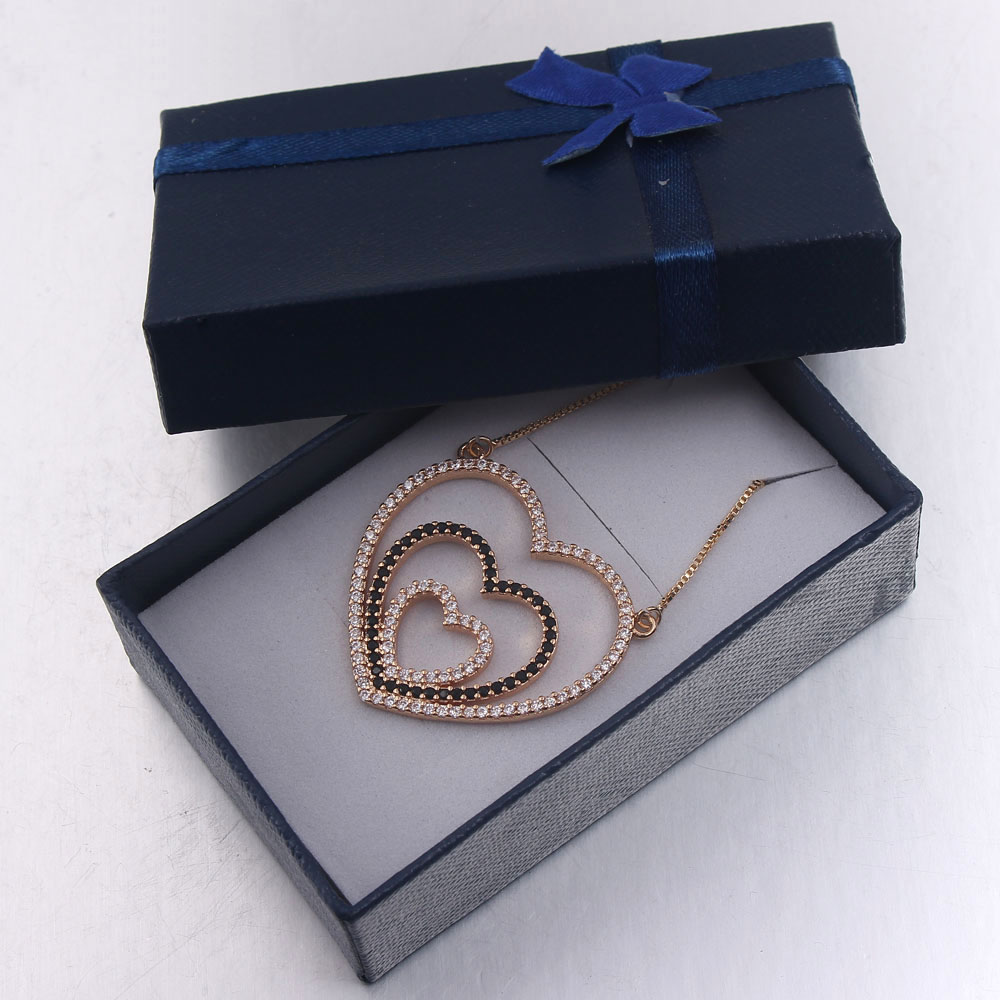Ig Style Sweet Simple Style Heart Shape Copper Gold Plated Zircon Pendant Necklace In Bulk display picture 6