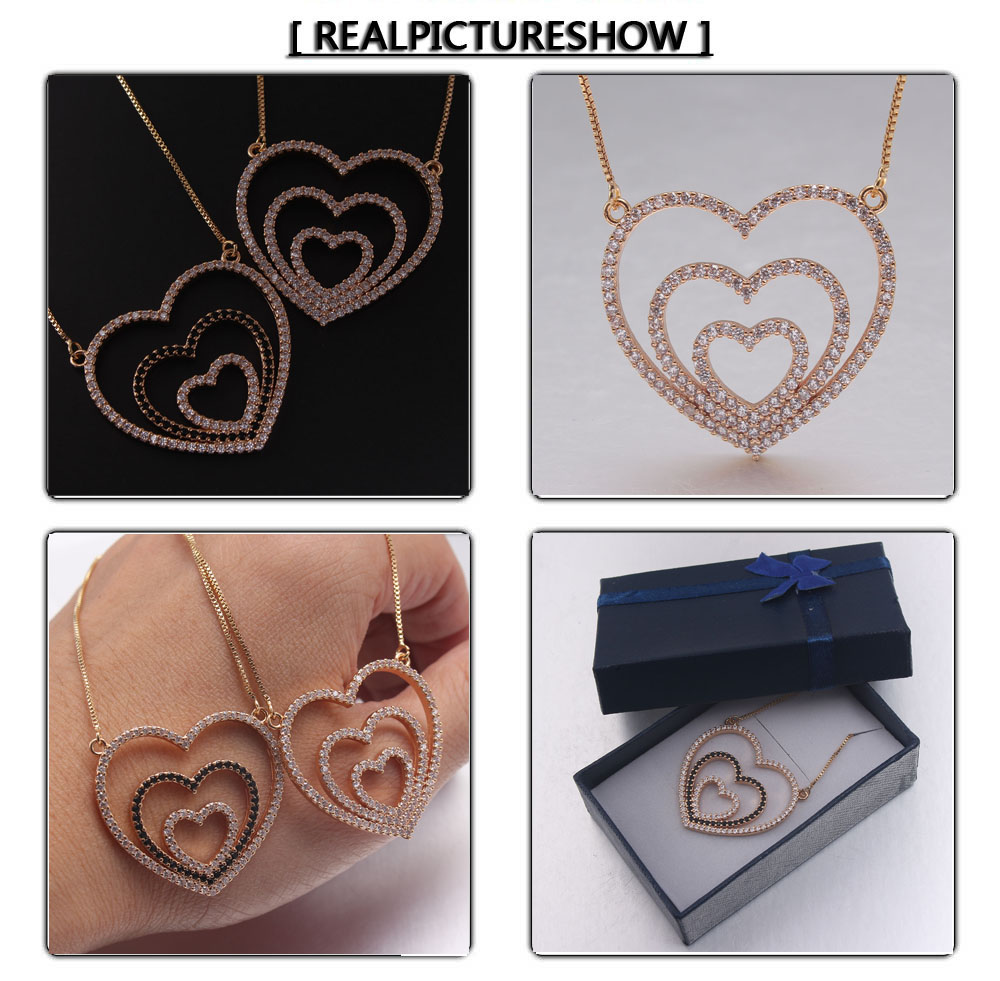 Ig Style Sweet Simple Style Heart Shape Copper Gold Plated Zircon Pendant Necklace In Bulk display picture 7