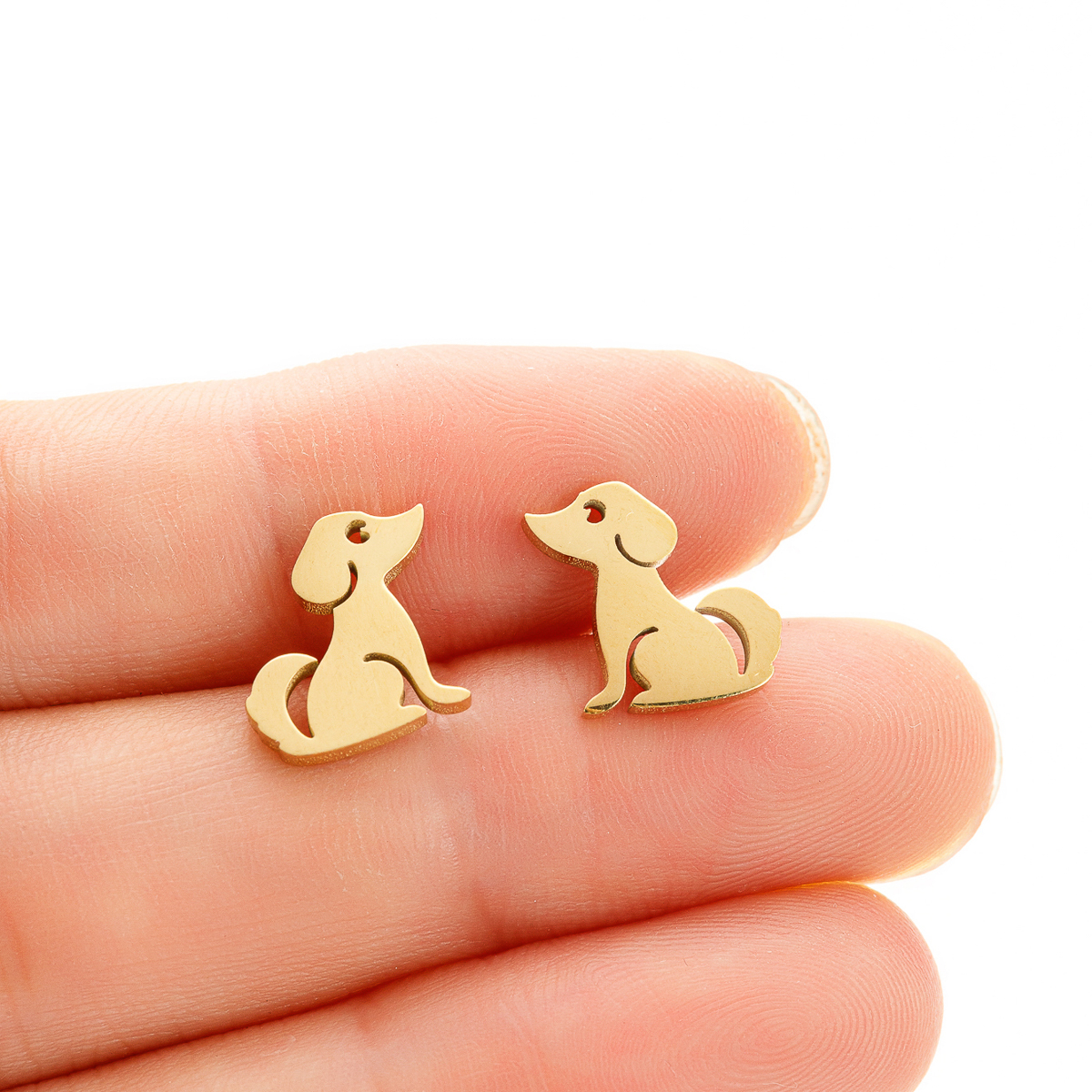 1 Pair Cute Sweet Korean Style Animal Plating Stainless Steel 18k Gold Plated Ear Studs display picture 4
