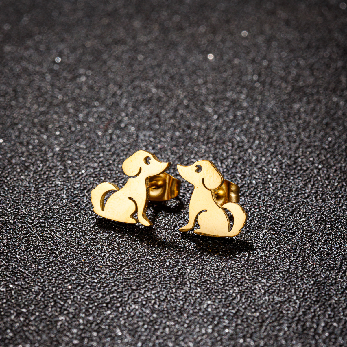 1 Pair Cute Sweet Korean Style Animal Plating Stainless Steel 18k Gold Plated Ear Studs display picture 8
