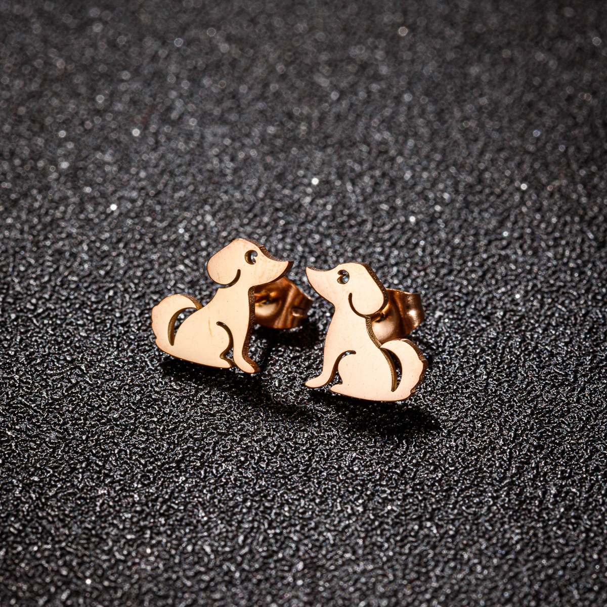 1 Pair Cute Sweet Korean Style Animal Plating Stainless Steel 18k Gold Plated Ear Studs display picture 6