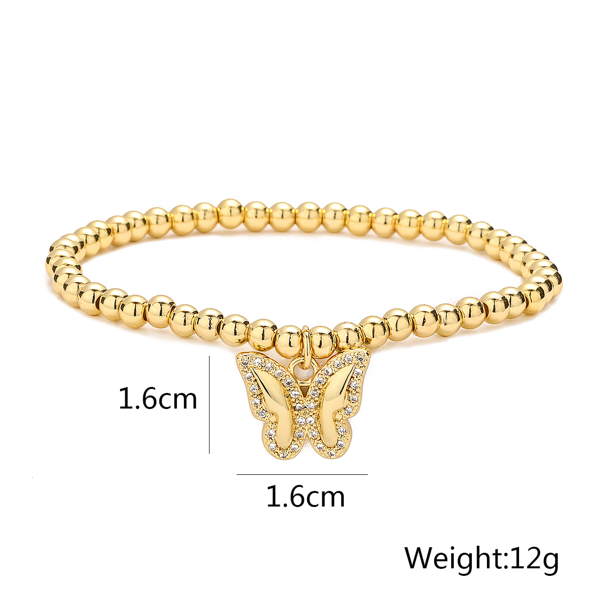 Simple Style Commute Dragonfly Butterfly Copper 18k Gold Plated Zircon Bracelets In Bulk display picture 1